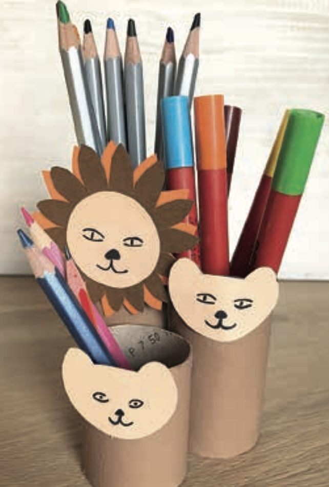 Løvefamilie som blyantholder